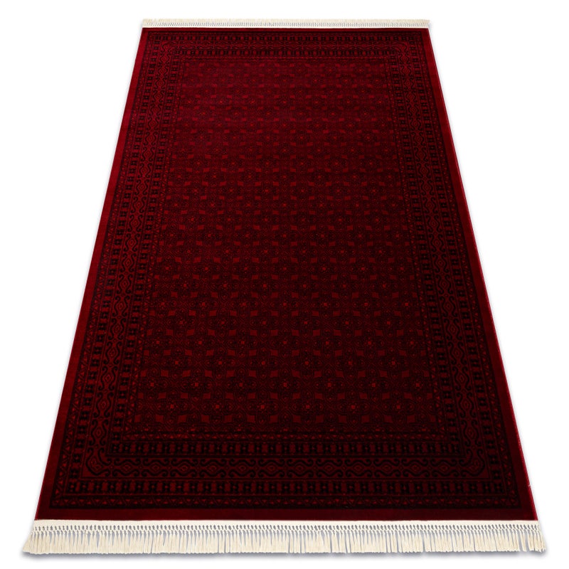 Dywan ORIENT 2958 bordo / czarny Ramka, klasyczny, orientalny, z frędzlami 100x200 cm