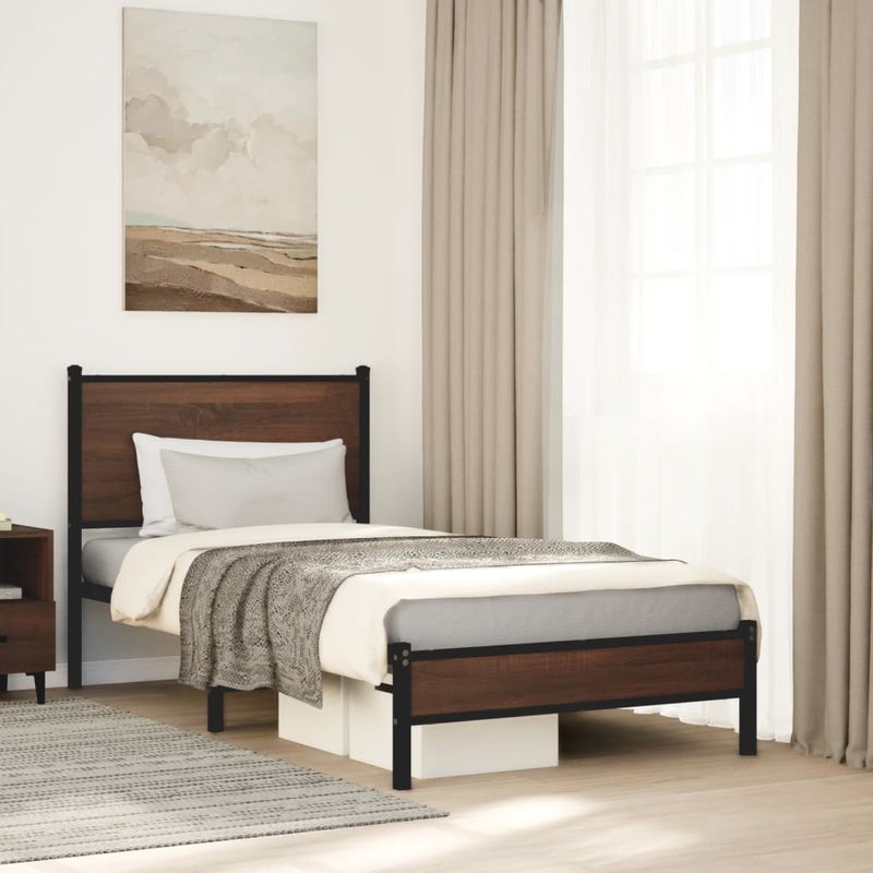 Łóżko Metalowe Czarne Rama łóżka Ze Stelażem Łóżko Do Sypialni Pokoju 90x190 cm