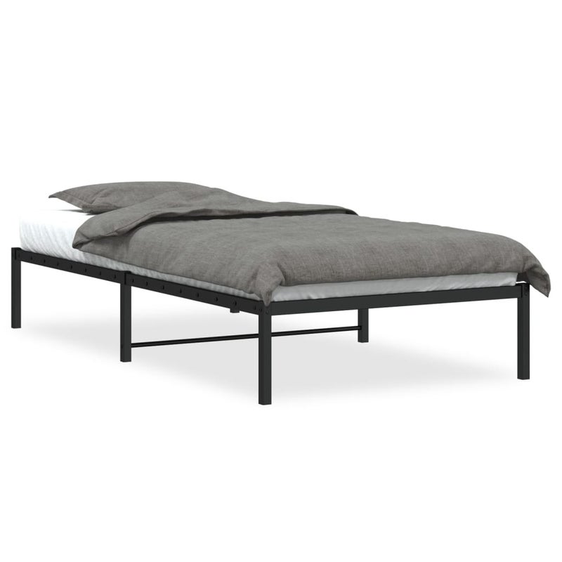 Łóżko Metalowe Czarne Rama Łóżka Ze Stelażem Do Pokoju Sypialni 100x200 cm