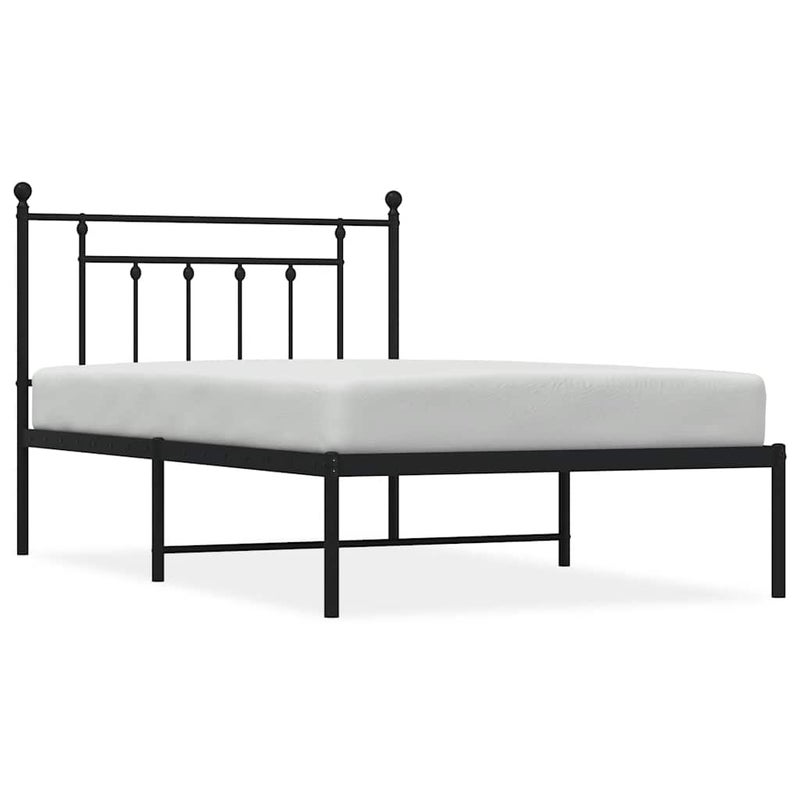 Łóżko Metalowe Czarne Rama Łóżka Ze Stelażem Do Pokoju Sypialni 100x200 cm