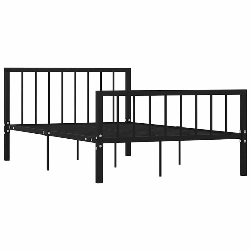 Łóżko Metalowe Czarne Rama Łóżka Ze Stelażem Do Sypialni Pokoju 120 x 200 cm