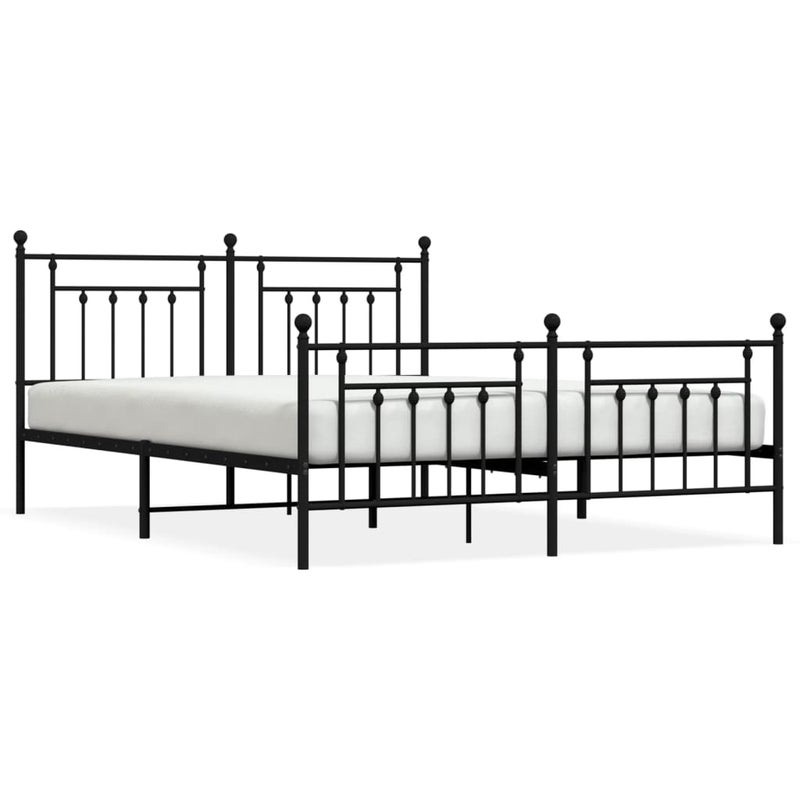 Łóżko Metalowe Czarne Rama Łóżka Ze Stelażem Do Pokoju Sypialni 180x200 cm