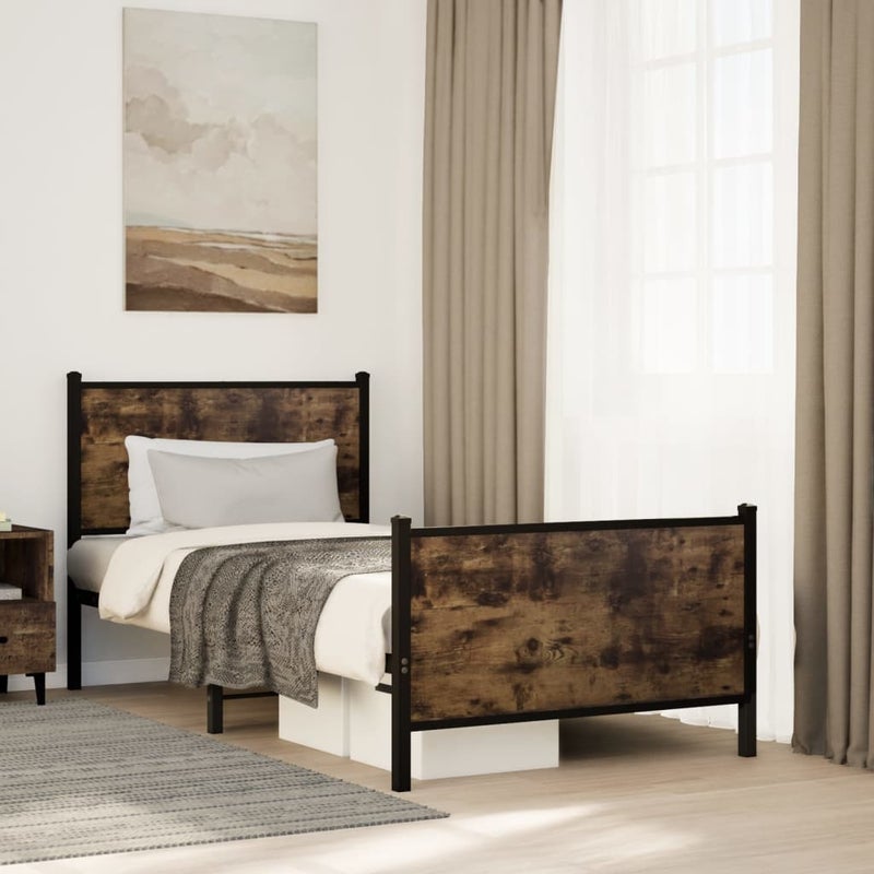 Łóżko Metalowe Czarne Rama łóżka Ze Stelażem Łóżko Do Sypialni Pokoju 90x200 cm