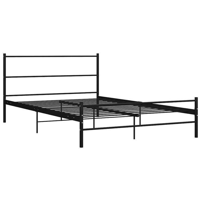 Łóżko Metalowe Czarne Rama Łóżka Ze Stelażem Do Sypialni Pokoju 140 x 200 cm