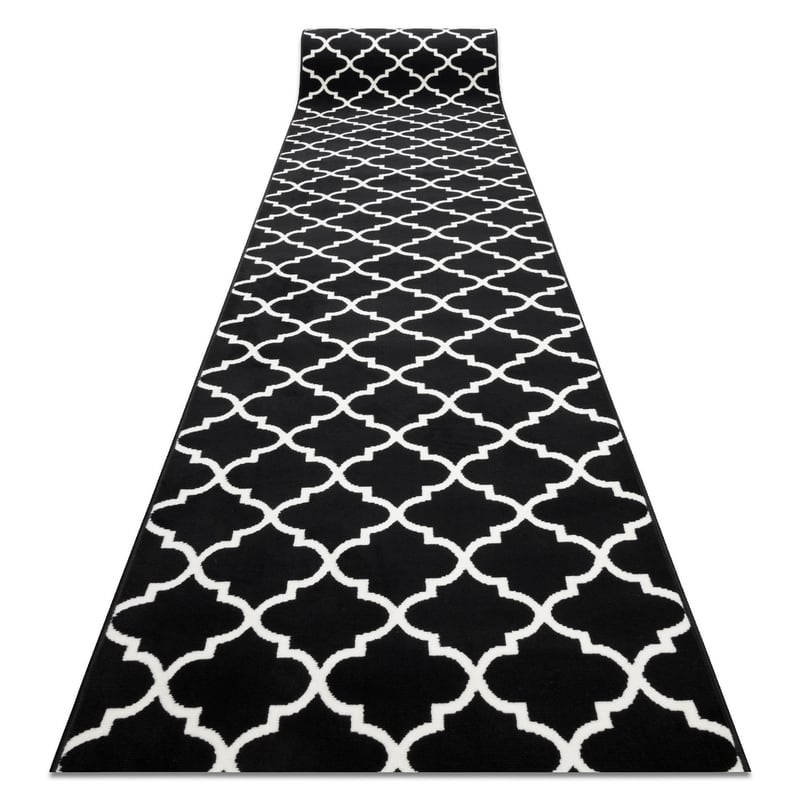 CHODNIK BCF MORAD Trelis koniczyna marokańska czarny / krem 90 cm 90x100 cm