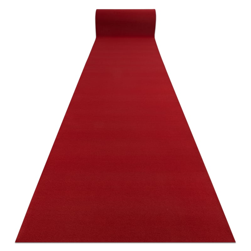 Chodnik RUMBA 1974 Ślub, wesele podgumowany, jednokolorowy bordo, czerwony 70cm 70x1050 cm