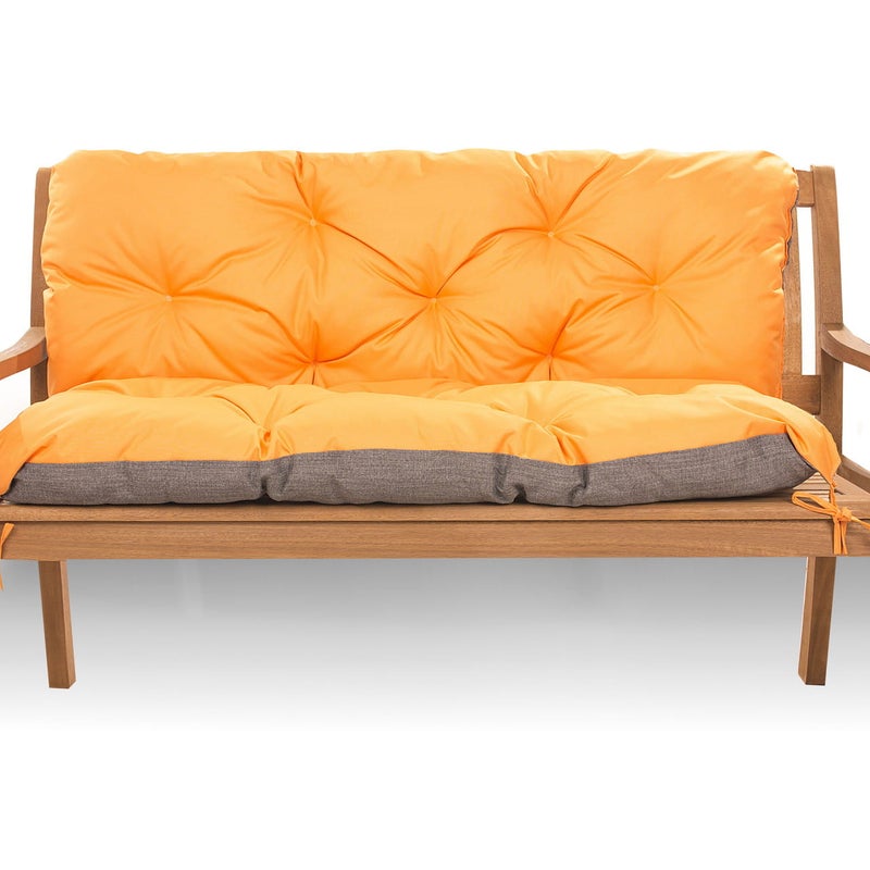 Poduszka ogrodowa na ławkę 120x60x60cm poduszka na meble ogrodowe pomarańczowa, poduszka na balkon taras, poducha ogrodowa na huśtawkę