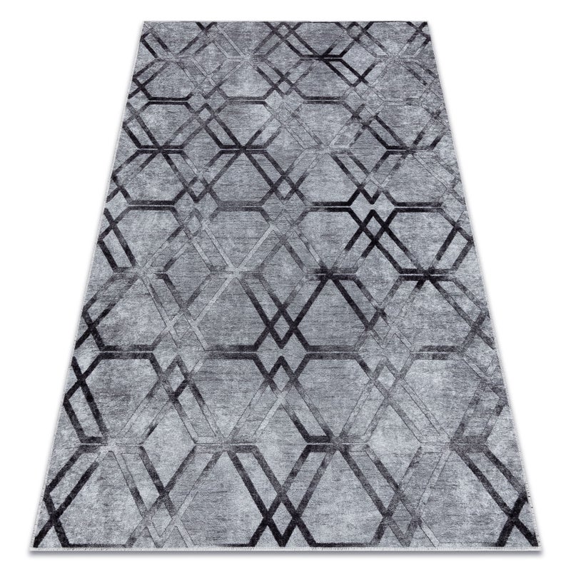 Dywan do prania MIRO 51805.803 Geometryczny, kratka antypoślizgowy - szary 200x290 cm