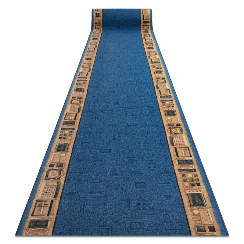 CHODNIK PODGUMOWANY JENA niebieski 120cm 120x250 cm