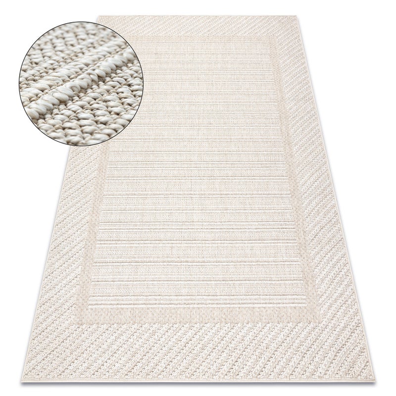 Dywan JERSEY 19261 beż - Ramka pętelkowy, strukturalny BOHO 180x270 cm