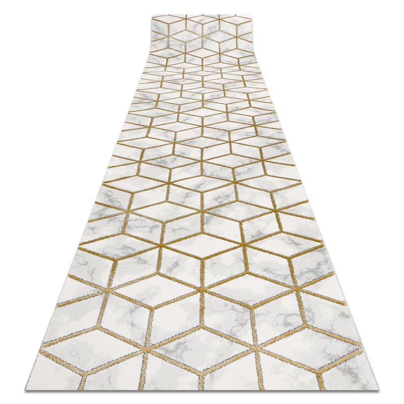 Chodnik EMERALD ekskluzywny 1014 glamour, stylowy kostka krem / złoty 120 cm 120x170 cm