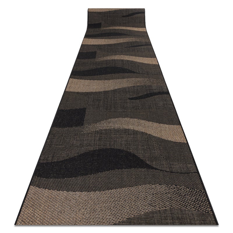 CHODNIK SIZAL FLOORLUX wzór 20212 black / coffee 120 cm 120x160 cm