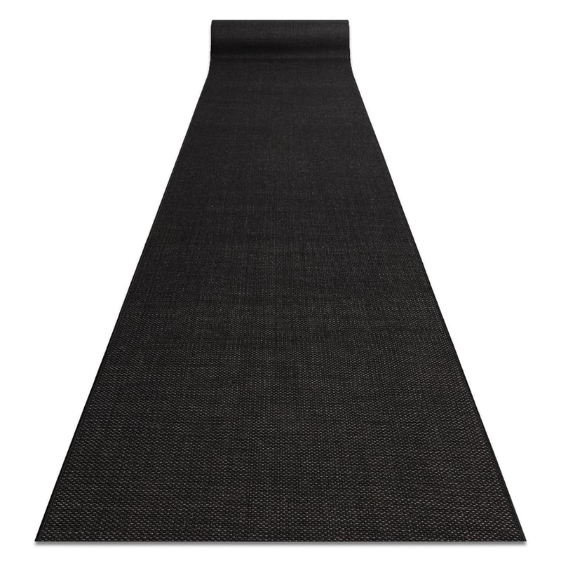 CHODNIK SIZAL FLOORLUX wzór 20433 czarny GŁADKI 120 cm 120x260 cm