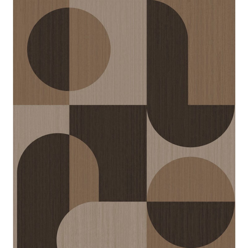 Fototapeta koła w stylu Bauhaus ciemny beżIbrązowym - 250 x 279 cm - ORIGIN