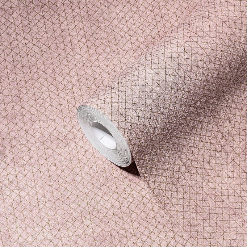 Tapeta zwykły różowym,złotymImetalicznym - 53 cm x 10.05 m - A.S. CRÉATION