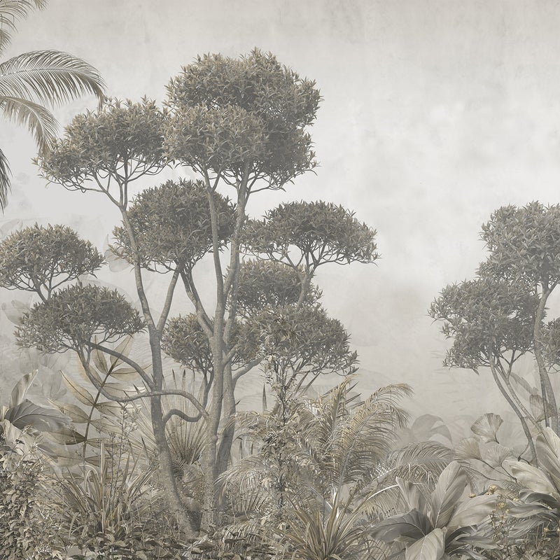 Fototapeta motyw dżungli szaro zielonym - 300 x 279 cm - SANDERS & SANDERS