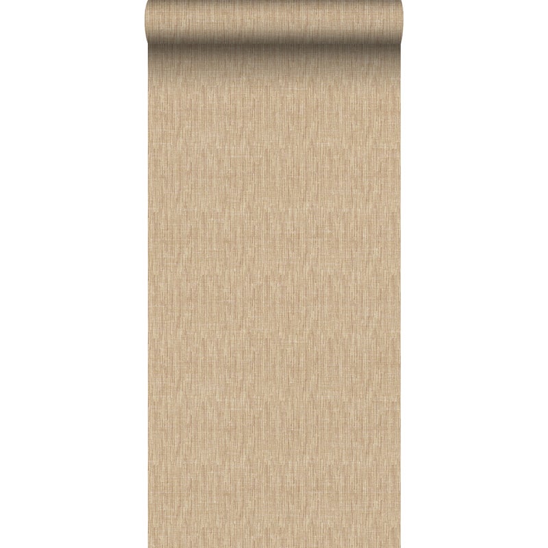 Tapeta lniana tekstura piaskowego beżu - 53 cm x 10 m - SANDERS & SANDERS