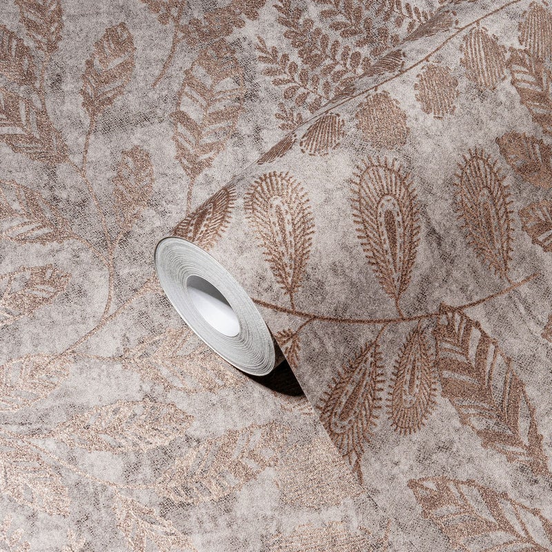 Tapeta kwiaty szarym,różowymIzłotym - 53 cm x 10.05 m - A.S. CRÉATION