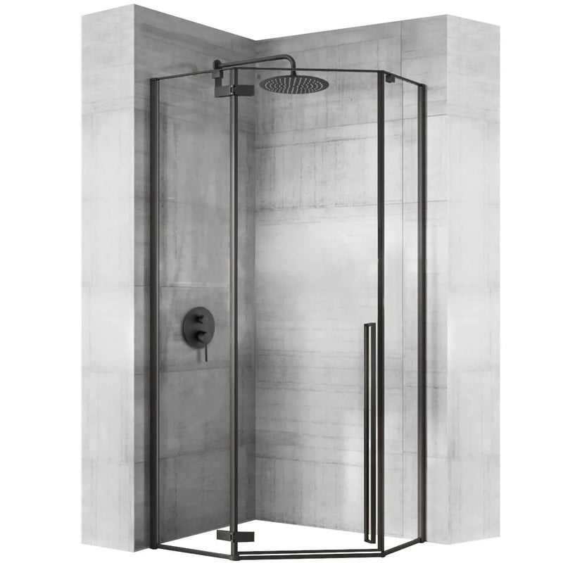 Kabina Prysznicowa Rea Diamond Czarny 80 X 80 +Brodzik Diamond Biały