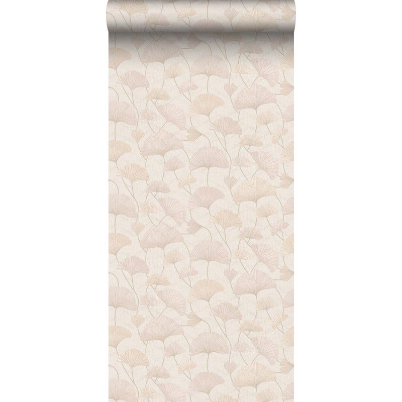 Tapeta liście miłorzębu różowym - 53 cm x 10.05 m - BORASTAPETER