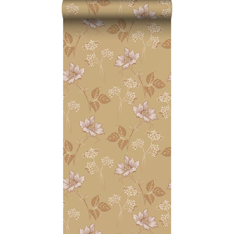 Tapeta kwiaty żółtym - 53 cm x 10.05 m - BORASTAPETER