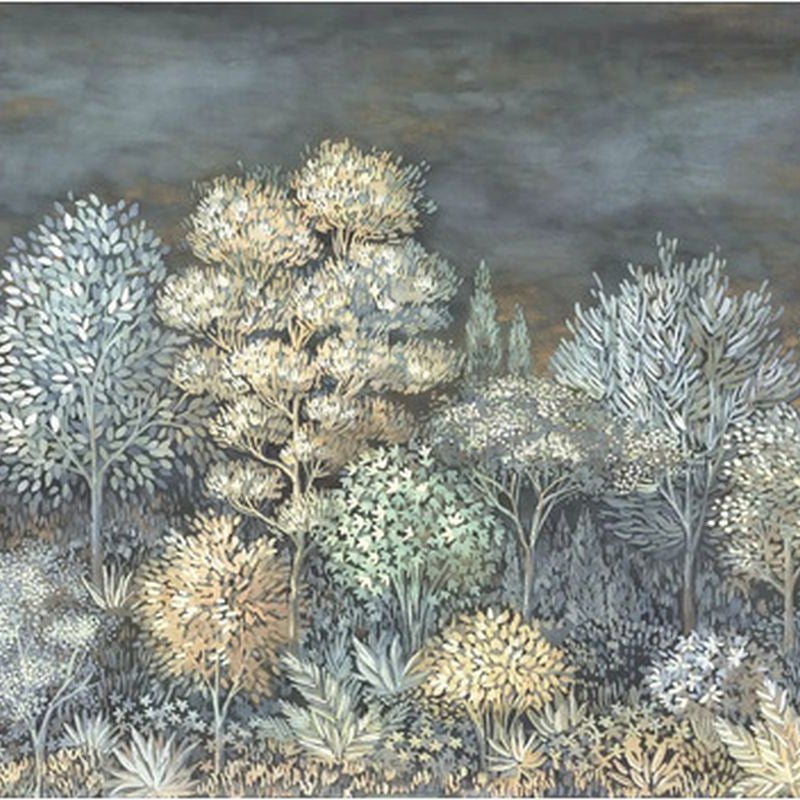 Fototapeta zalesiony krajobraz szaro-niebieskim - 400 x 270 cm - ERISMANN