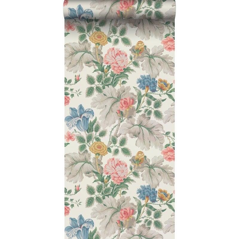 Tapeta kwiaty beżowym - 53 cm x 10.05 m - BORASTAPETER