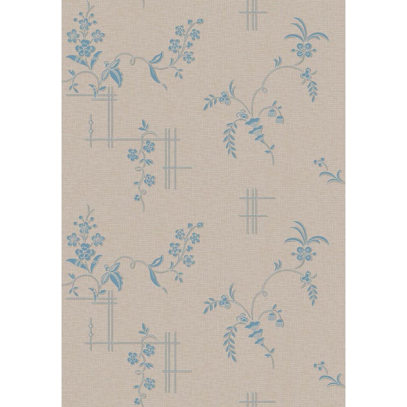 Tapeta kwiaty brązowymIniebieskim - 53 cm x 10.05 m - BORASTAPETER