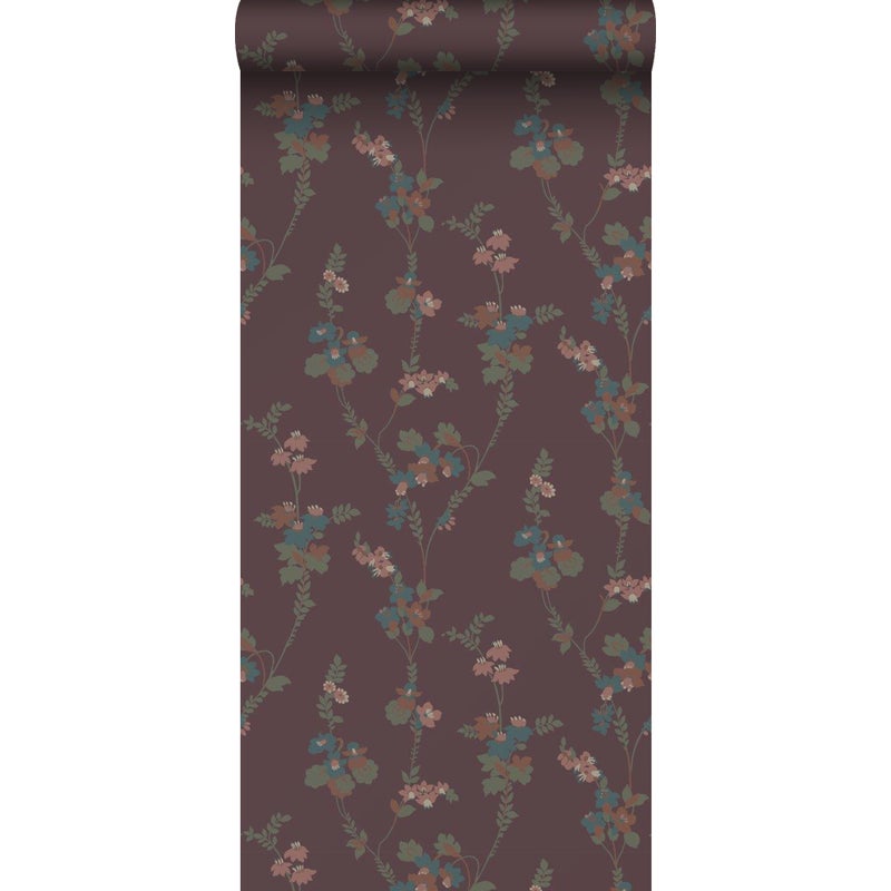 Tapeta kwiaty brązowym - 53 cm x 10.05 m - BORASTAPETER