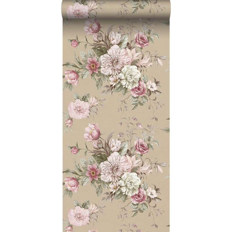Tapeta kwiat martwa natura różowym - 53 cm x 10.05 m - BORASTAPETER