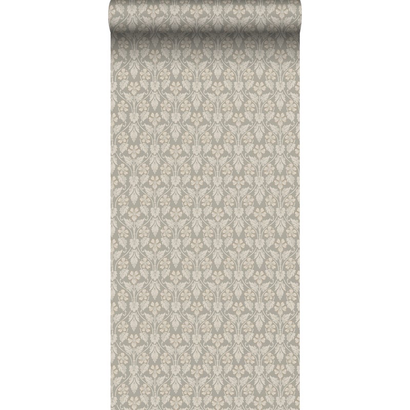 Tapeta kwiaty szarym - 53 cm x 10.05 m - BORASTAPETER