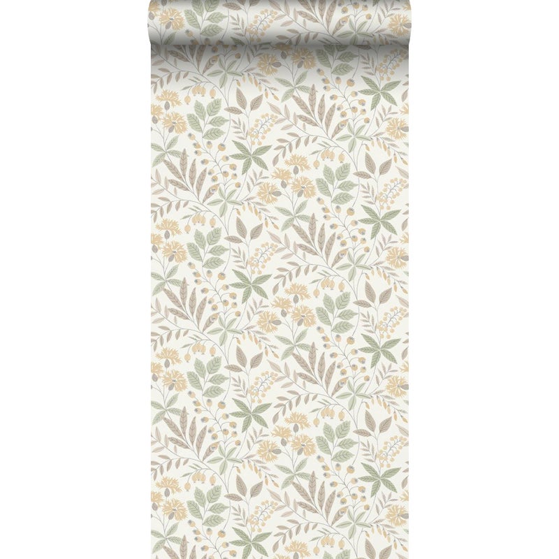 Tapeta kwiaty beżowym - 53 cm x 11.2 m - BORASTAPETER