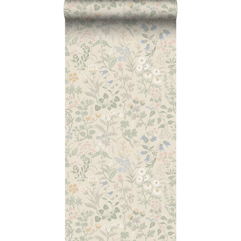 Tapeta kwiaty polne beżowymIw wielu kolorach - 53 cm x 10.05 m - BORASTAPETER
