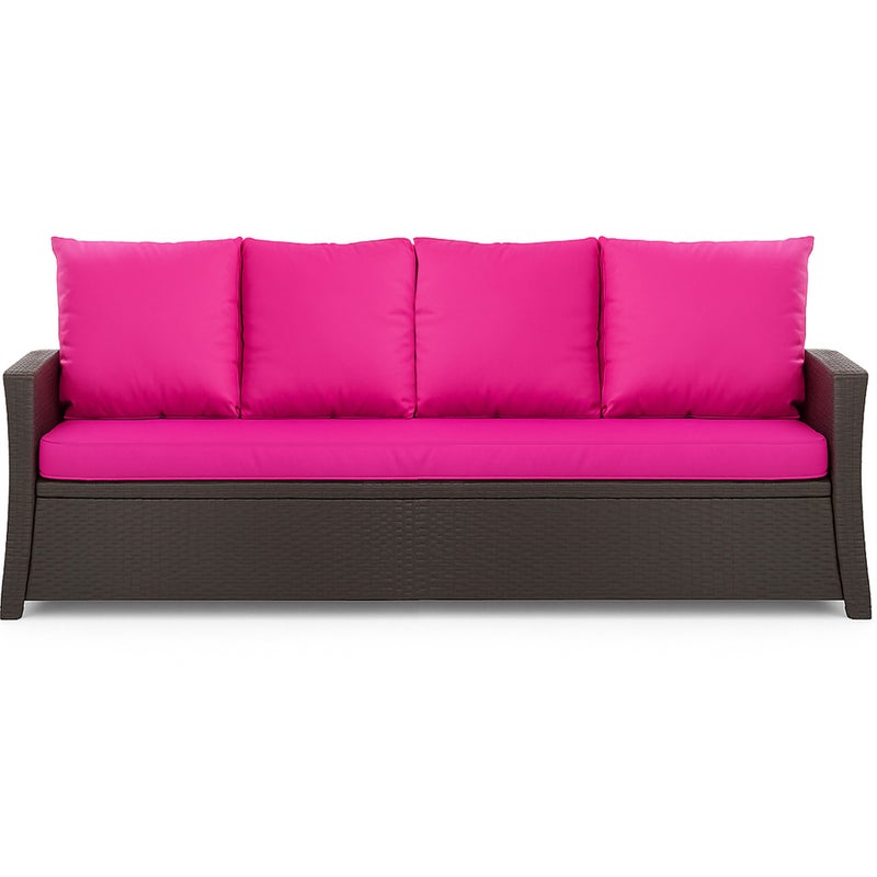 Poduszka ogrodowa na sofę rattanową 180x60x50cm poduszka na meble rattanowe różowa, poduszka na balkon taras, poduszki na meble ogrodowe