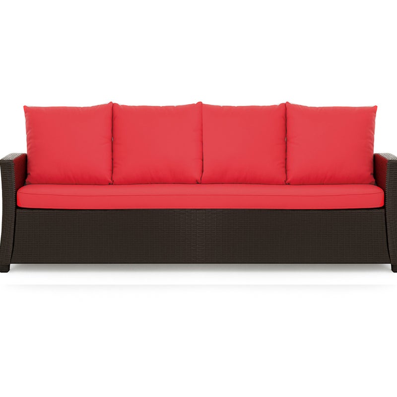 Poduszka ogrodowa na sofę rattanową 180x50x50cm poduszka na meble rattanowe czerwona, poduszka na balkon taras, poduszki na meble ogrodowe