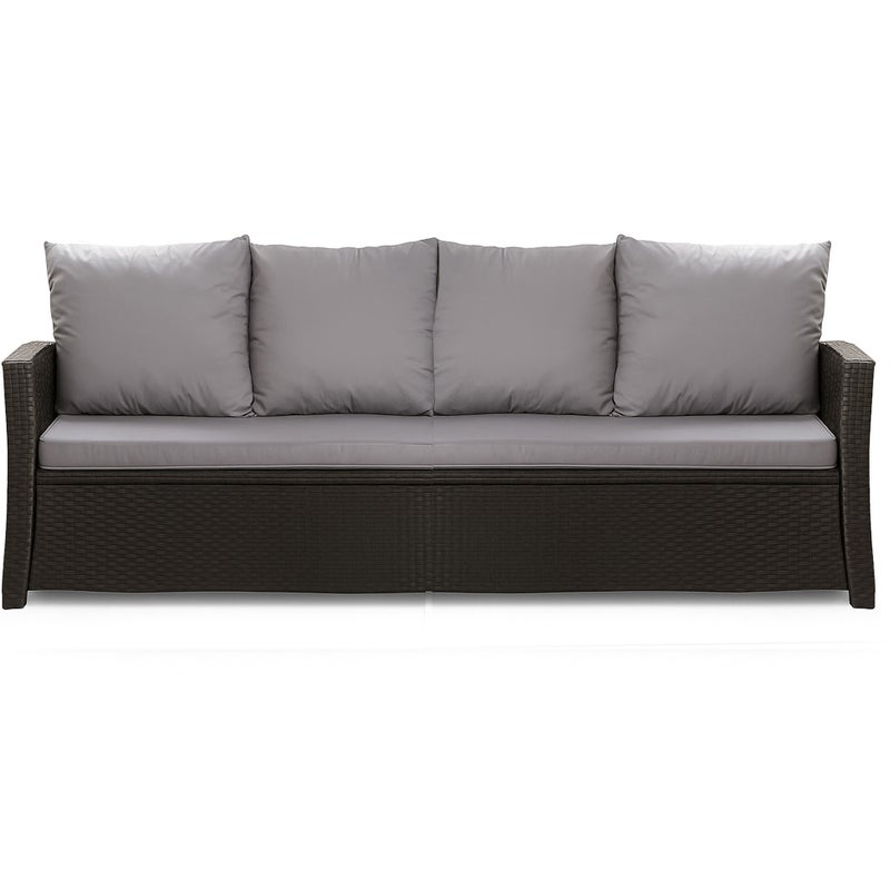 Poduszka ogrodowa na sofę rattanową 180x60x50cm poduszka na meble rattanowe jasna szara, poduszka na balkon taras, poduszki na meble ogrodowe