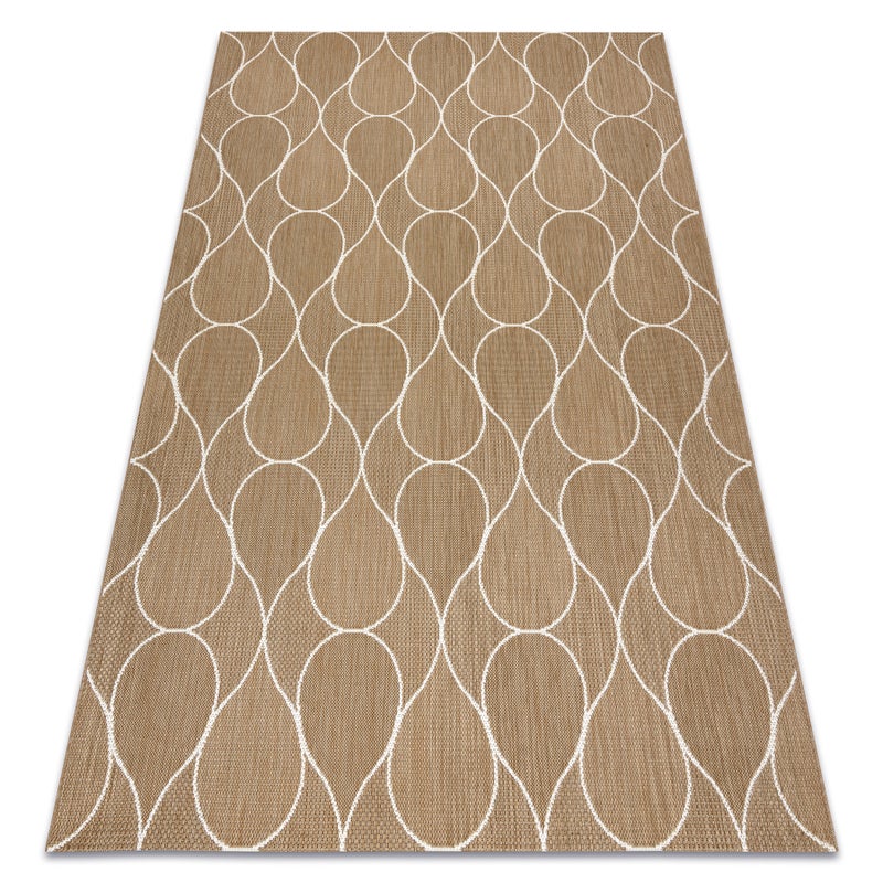 Dywan sizal FLAT 49379265 Krople - beż naturalny kolor słomkowy, sznurkowy 160x230 cm