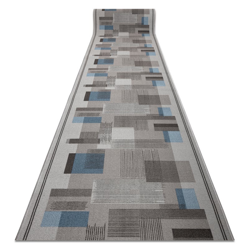 CHODNIK podgumowany LISTRA Geometryczny, antypoślizgowy szary 67cm 67x470 cm