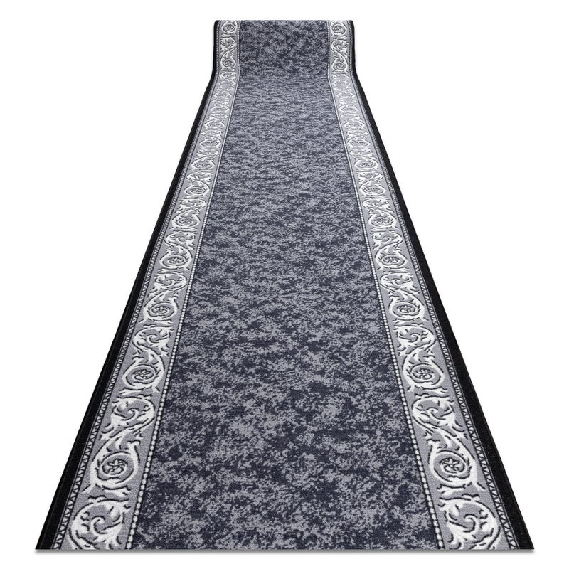 CHODNIK podgumowany ROMANTIC Ornament, antypoślizgowy szary 110cm 110x120 cm