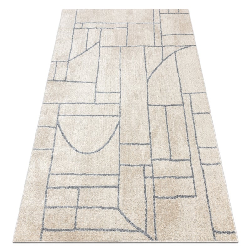 Dywan FUSION 0806 krem / jasny szary - Geometryczny, nowoczesny, abstrakcyjny 140x190 cm