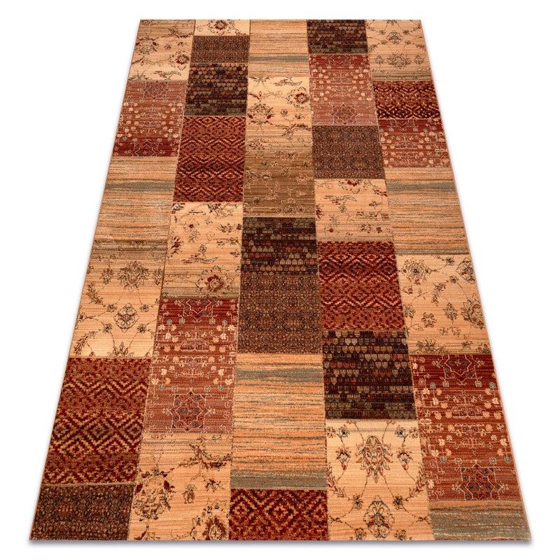 Dywan wełniany KASHQAI 4327 101 Patchwork terakota 120x170 cm