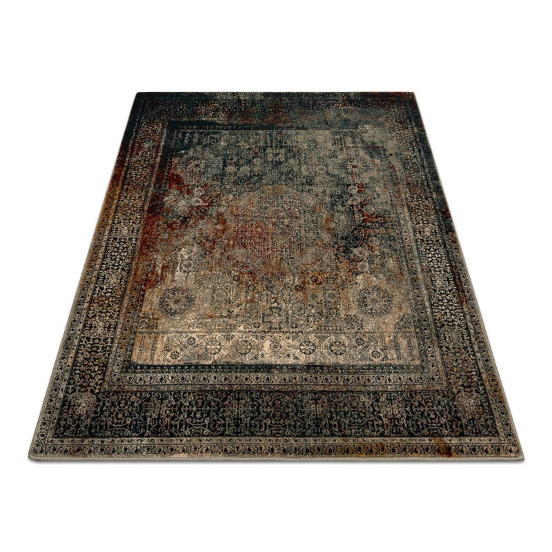 Dywan wełniany OMEGA MAMLUK Kwadrat - Rozeta vintage szmaragd 200x200 cm