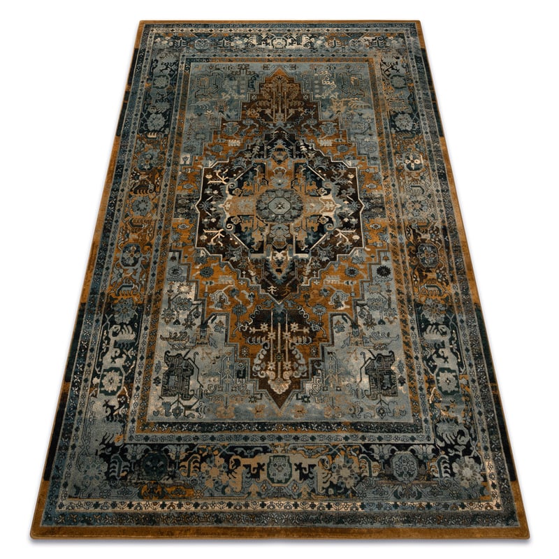 Dywan wełniany POLONIA ALHAMBRA Ornament, ramka koniak 170x235 cm