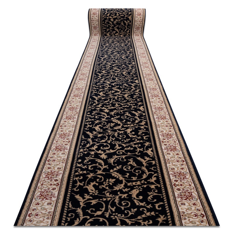 Chodnik NAIN wełniany Ornament 2904 51011 beż / granat 100cm 100x850 cm