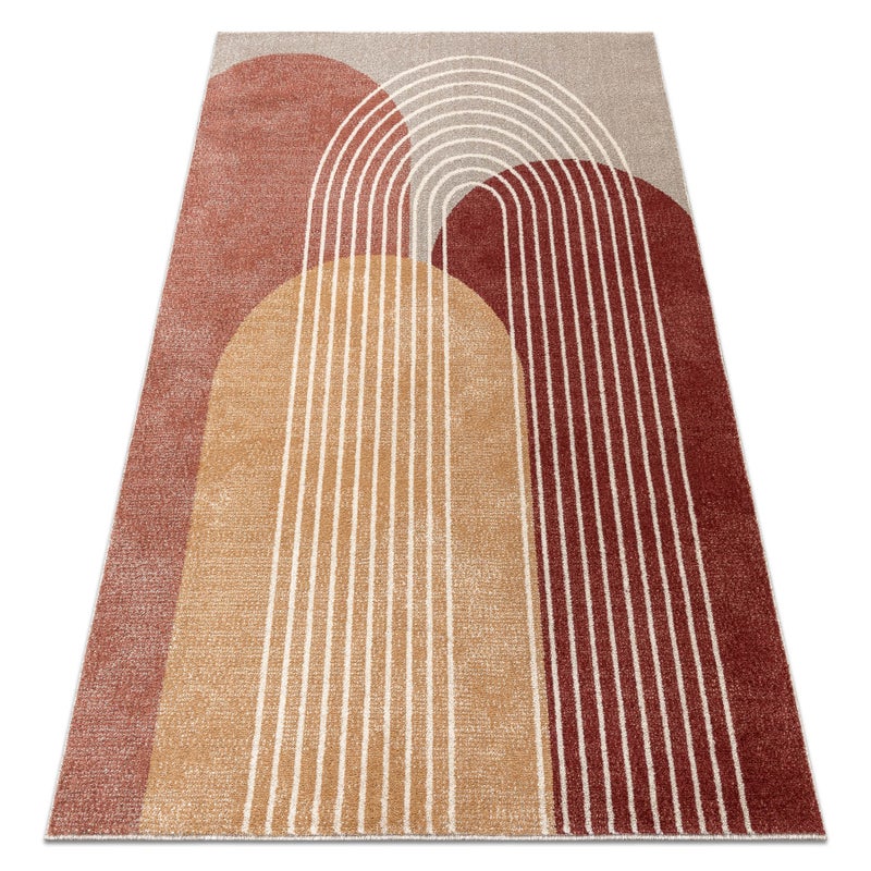 Dywan FUSION 0810 beż / terakota - Geometryczny, nowoczesny, abstrakcyjny 160x220 cm