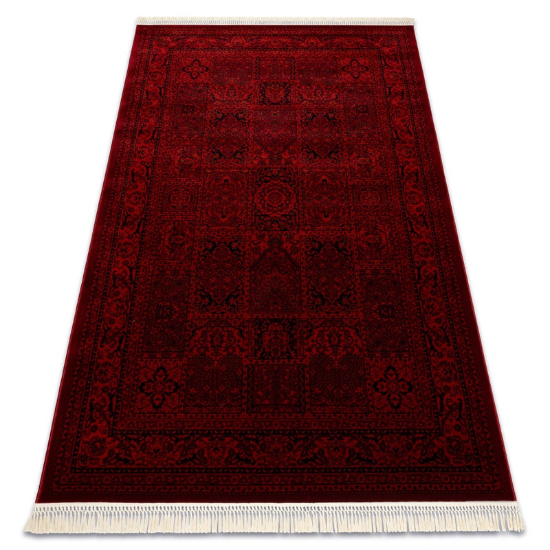 Dywan ORIENT 5365 bordo / czarny Ramka, orientalny, z frędzlami 300x400 cm