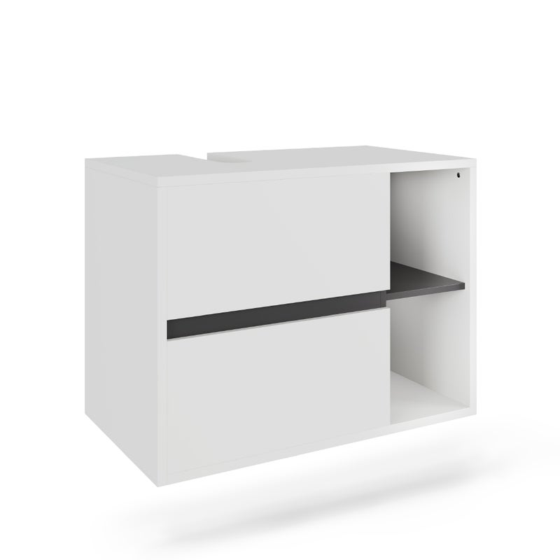 Vicco Szafka pod umywalkę Viola, Biały/szary, 80 x 60 cm z 2 szufladami