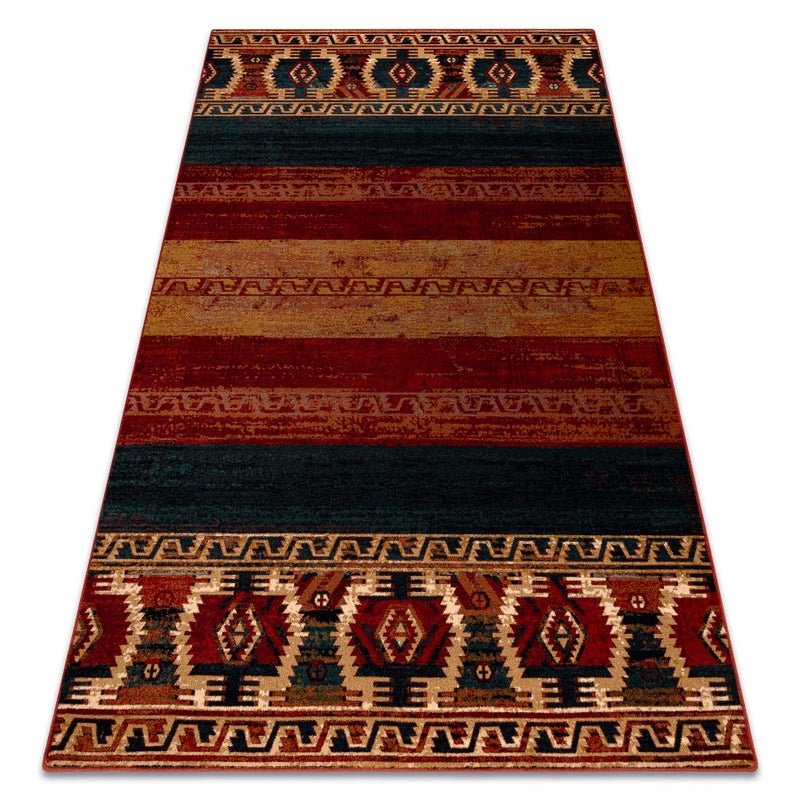Dywan wełniany OMEGA VRITTI etno, rubin 170x235 cm