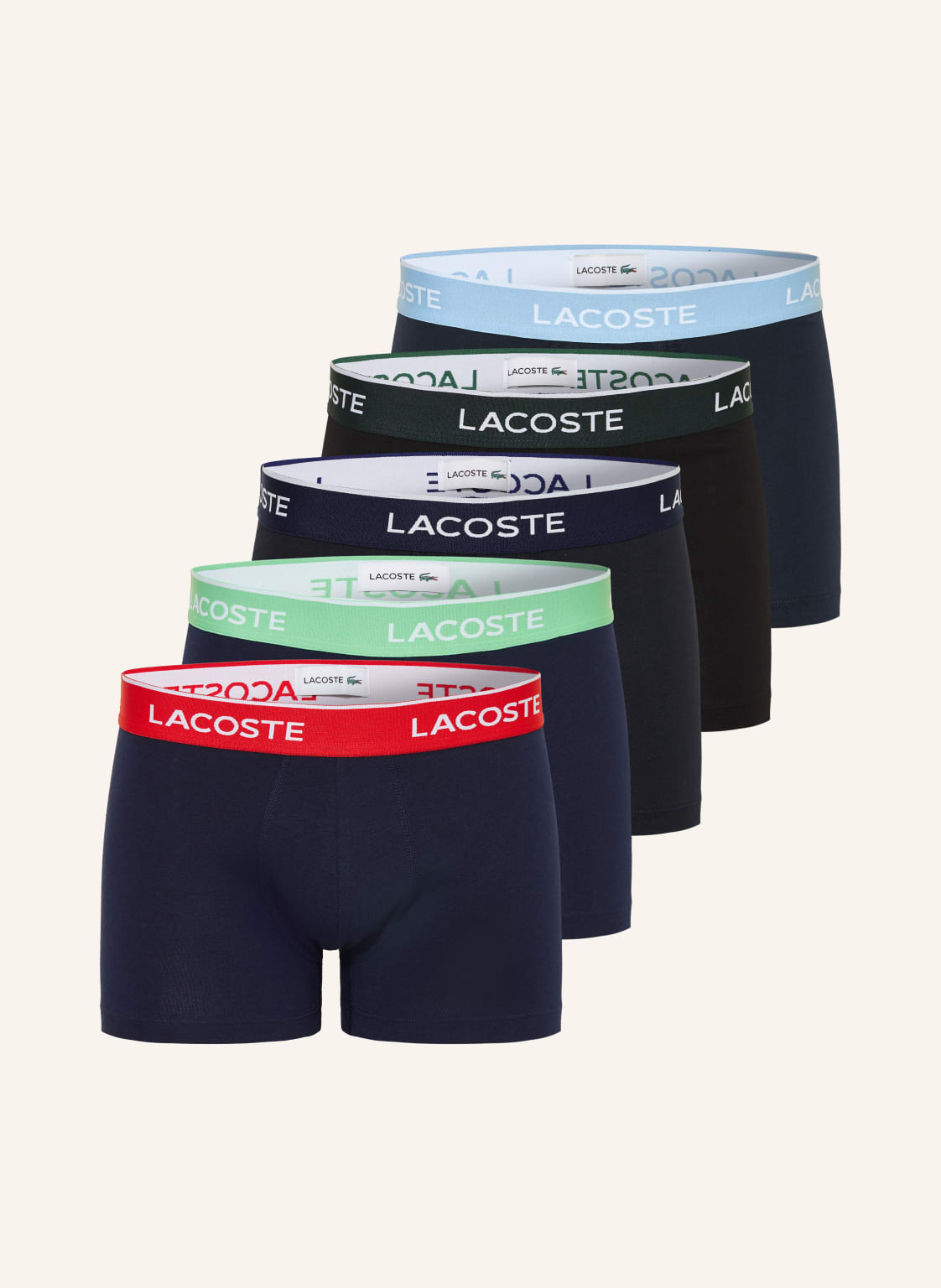 Lacoste 5-Pak Bokserek rot