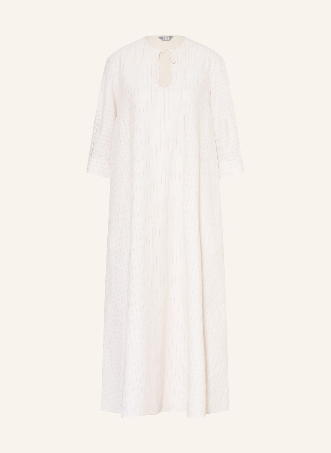 Mm By Max Mara Sukienka Memo Z Lnem I Rękawami 3/4 weiss